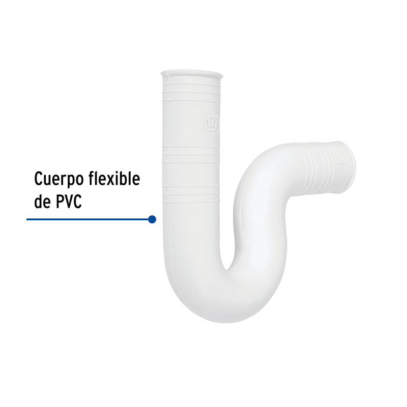 Céspol flexible para lavabo, PVC, 1-1/4"