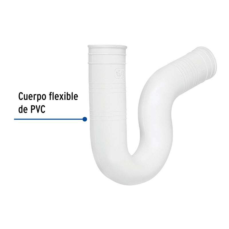 Céspol flexible para fregadero, PVC, 1-1/2"