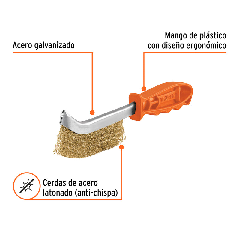 Cepillo de alambre curvo, alambre ondulado