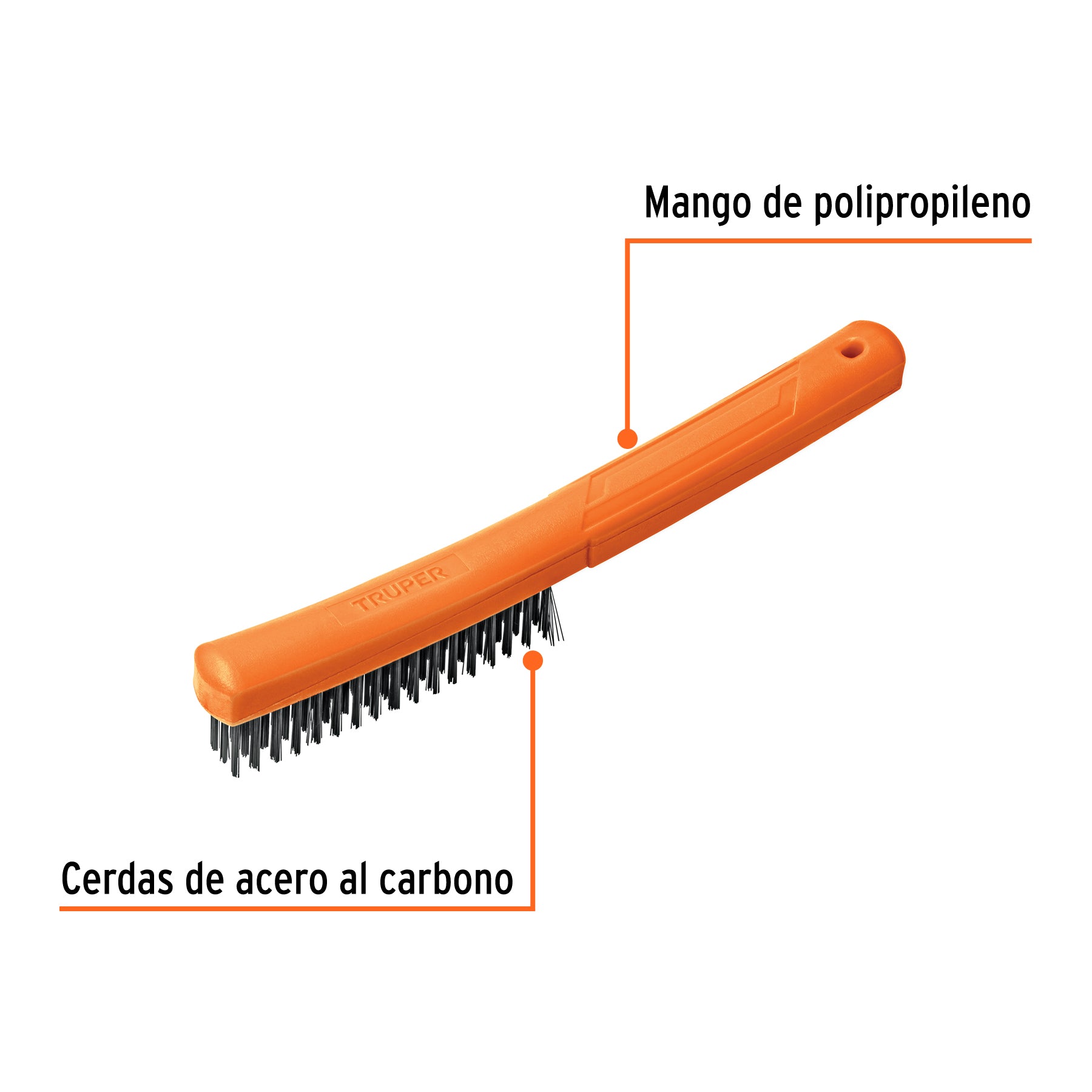 Cepillo de alambre, cerdas acero al carbono, 51 pinceles