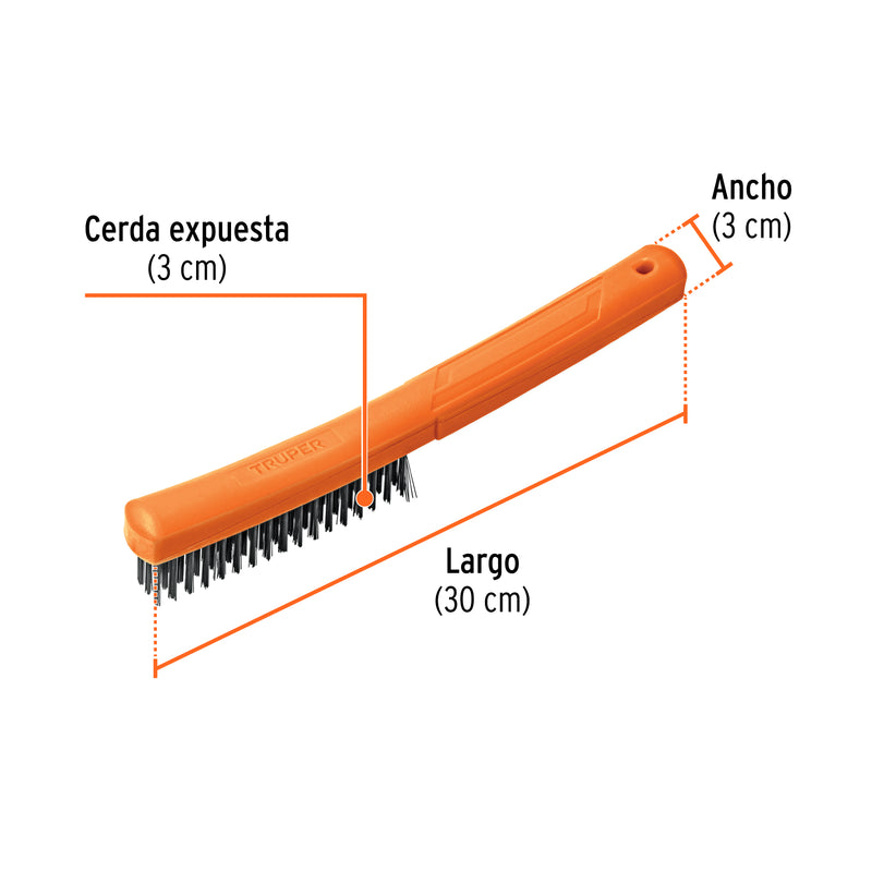 Cepillo de alambre, cerdas acero al carbono, 51 pinceles