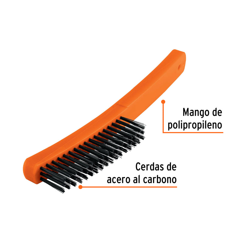 Cepillo de alambre, cerdas acero al carbono, 51 pinceles
