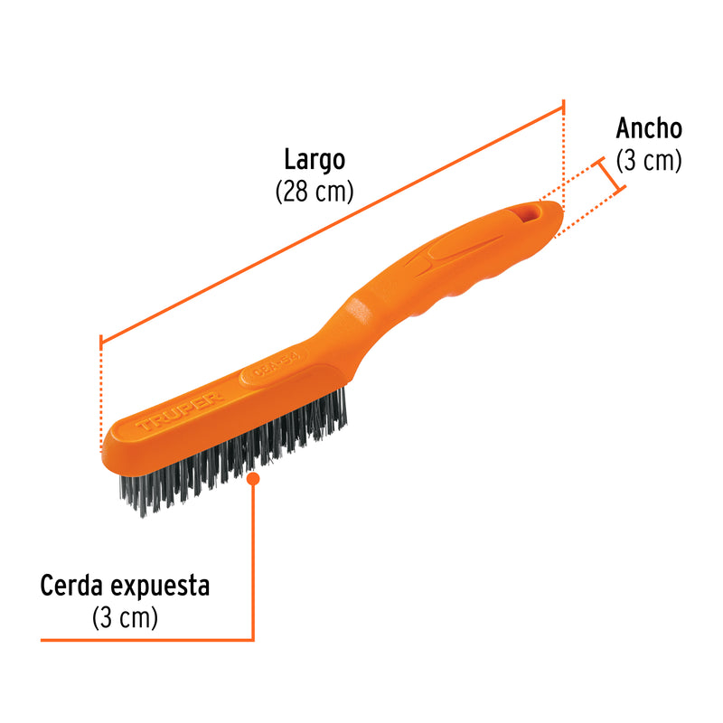 Cepillo de alambre, cerdas acero al carbono, 64 pinceles