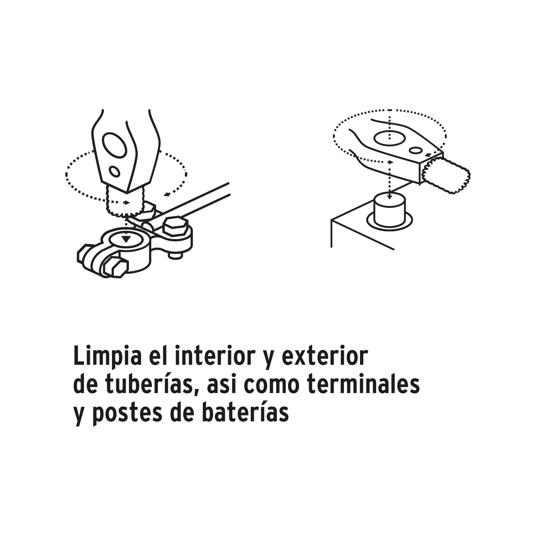 Cepillo limpiador de terminales de baterías, 4 en 1