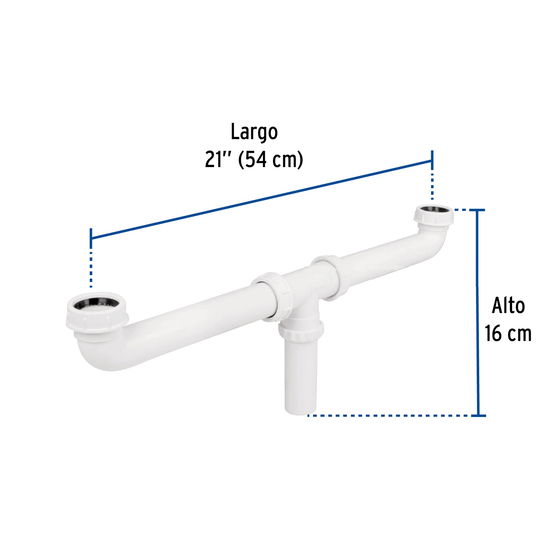 Céspol doble para fregadero, polipropileno, 1-1/2"