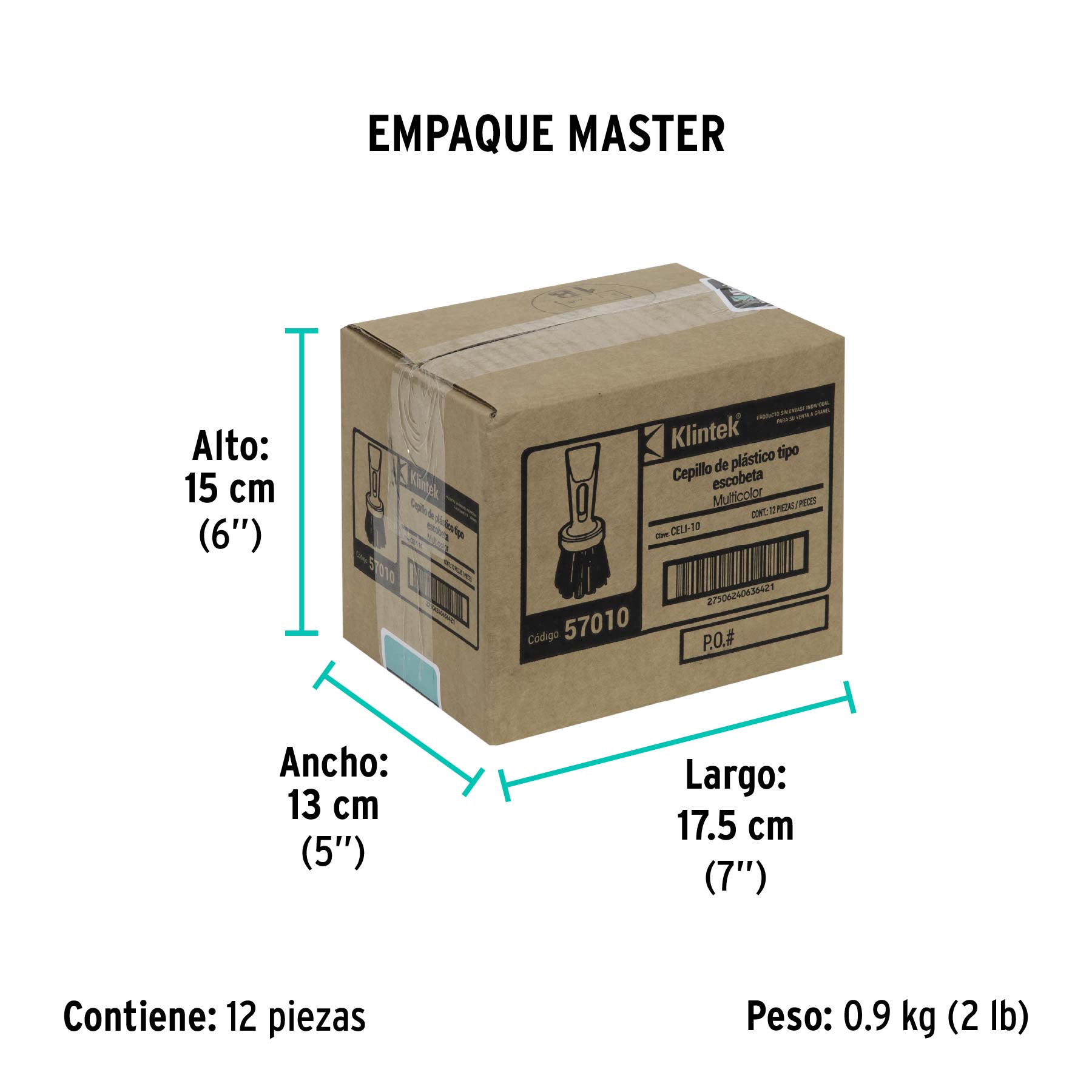 Cepillo de plástico, tipo escobeta