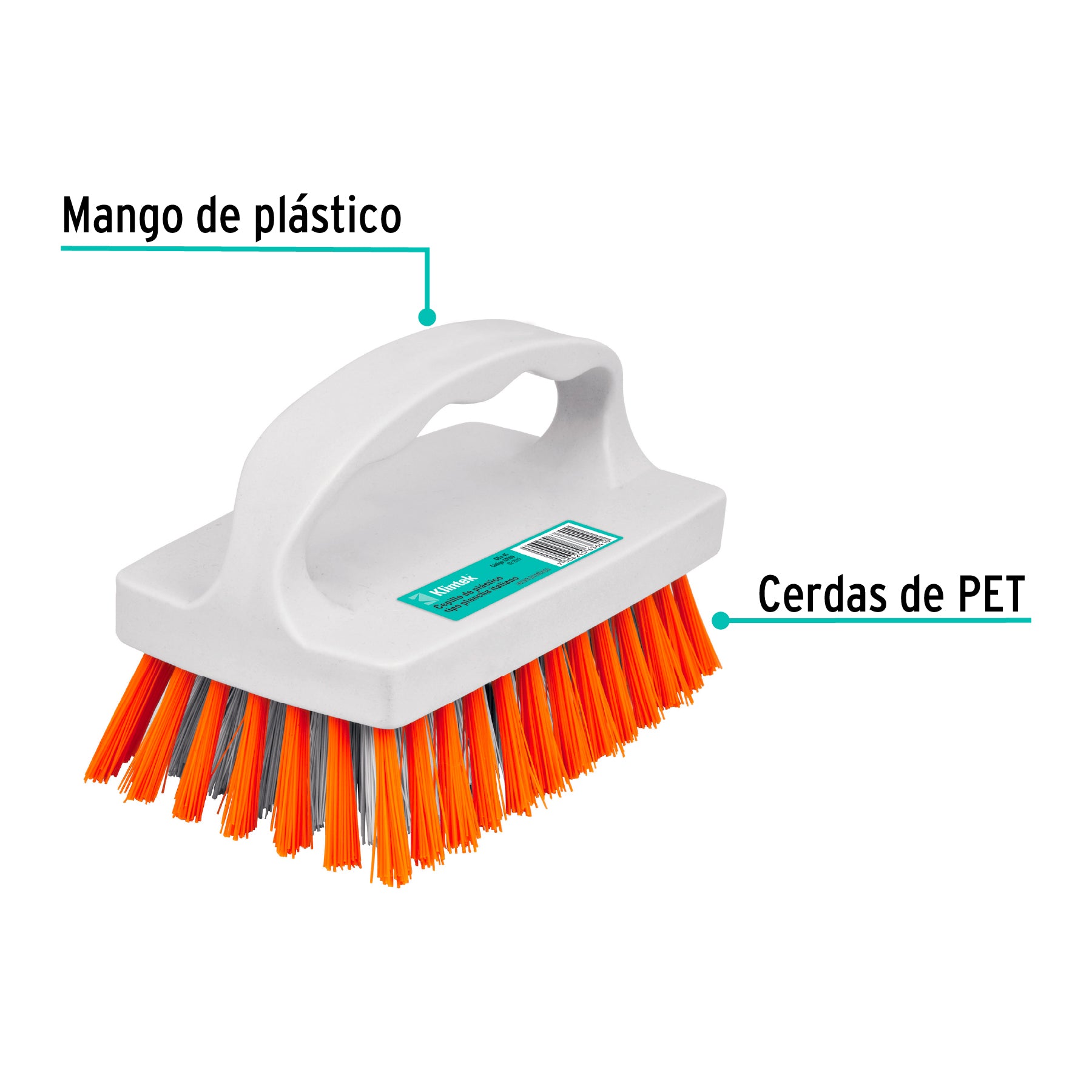 Cepillo de plástico, tipo plancha, estilo italiano