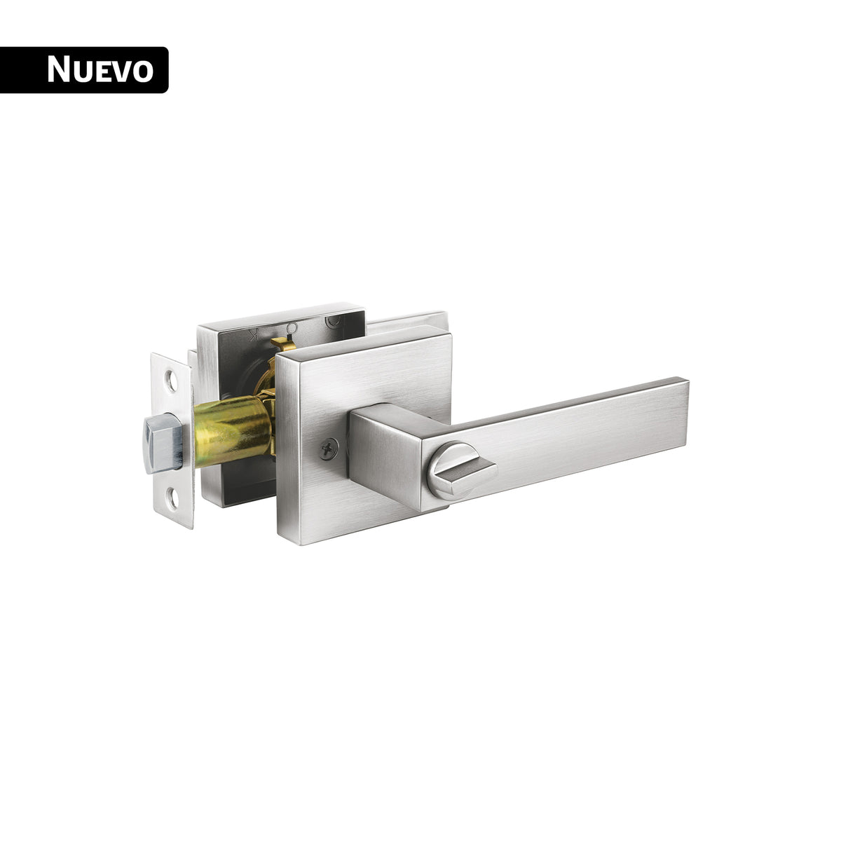 Cerradura manija 'Módena' p/baño, cromo mate, HERMEX