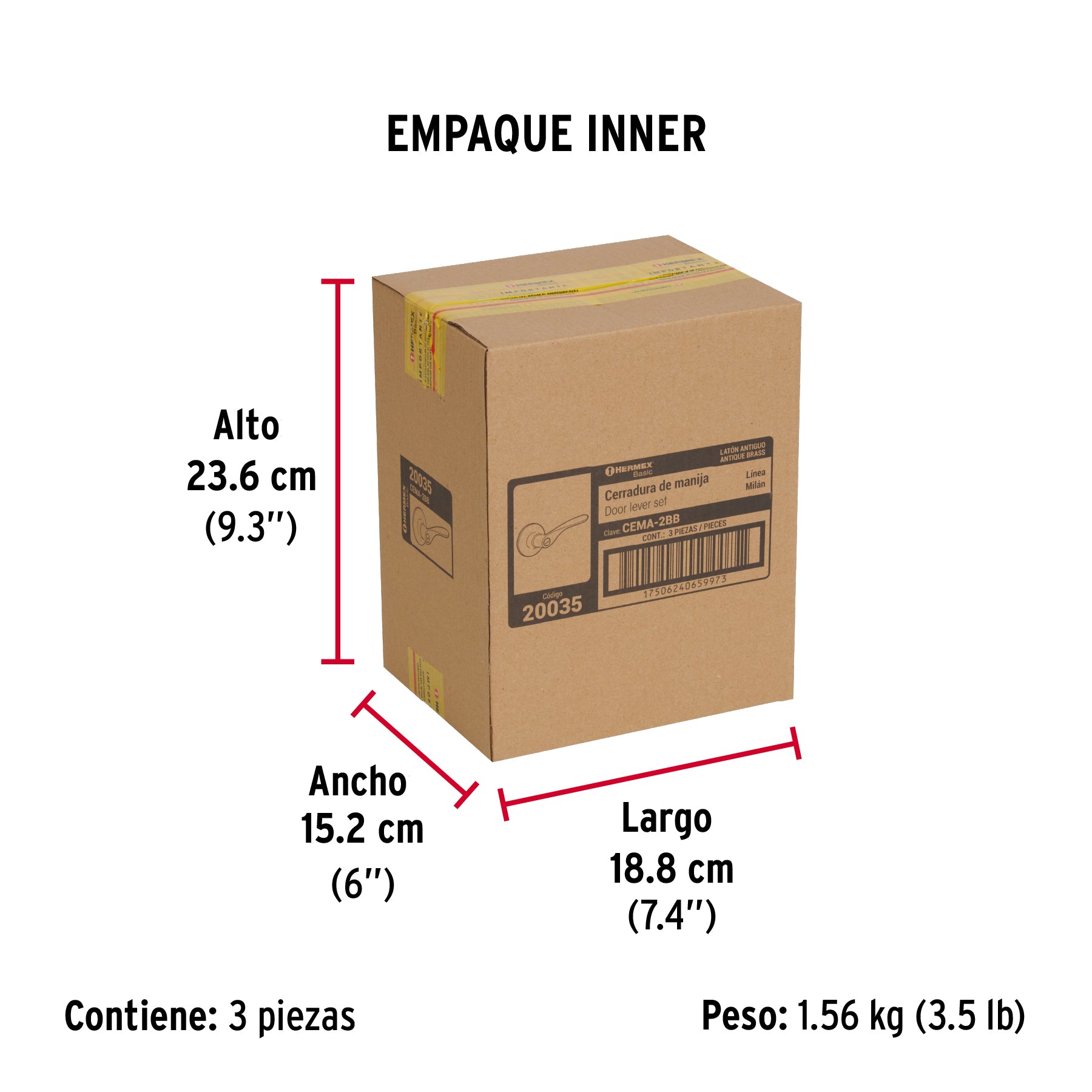 Cerradura Basic manija, cil metal, baño, latón antiguo