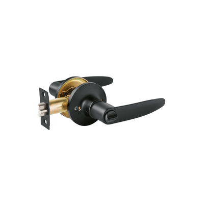 Cerradura manija, cilindro latón, negro, recámara, Hermex