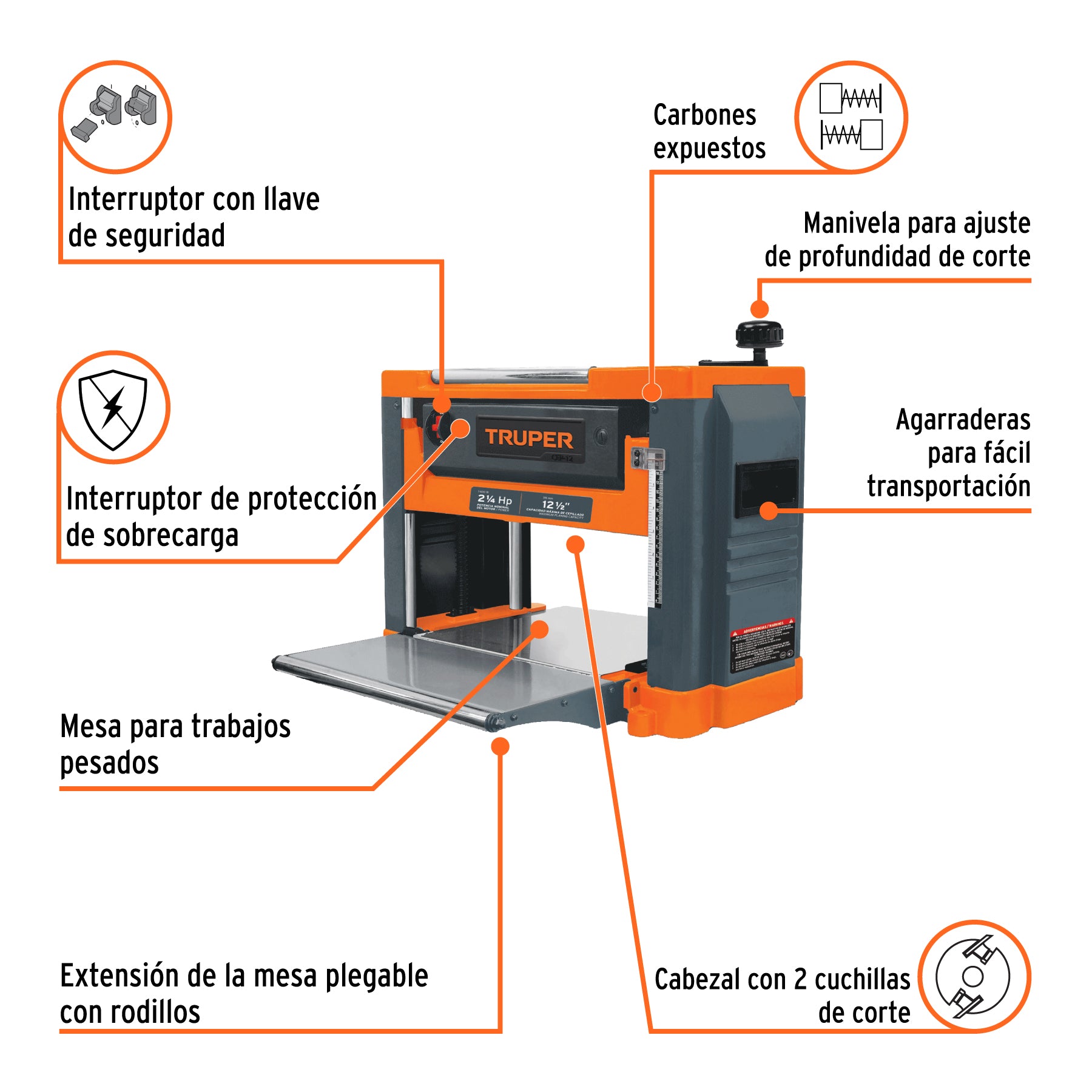 Cepillo portátil de 12-1/2"