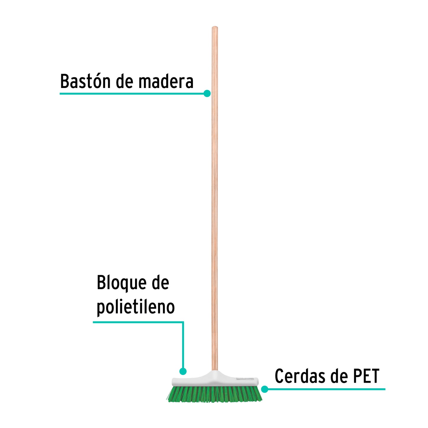 Cepillo de plástico, uso rudo, 30 cm