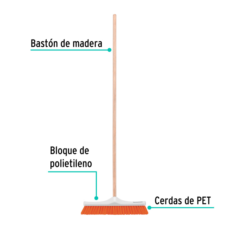Cepillo industrial, cerda rígida, 41 cm