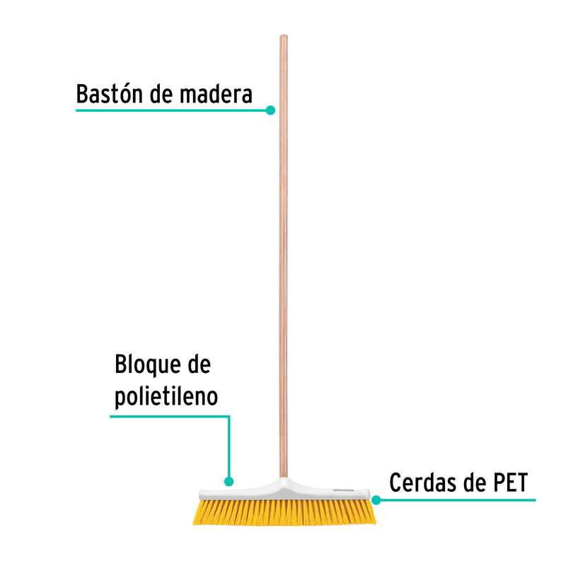 Cepillo de plástico, cerda suave, 50 cm
