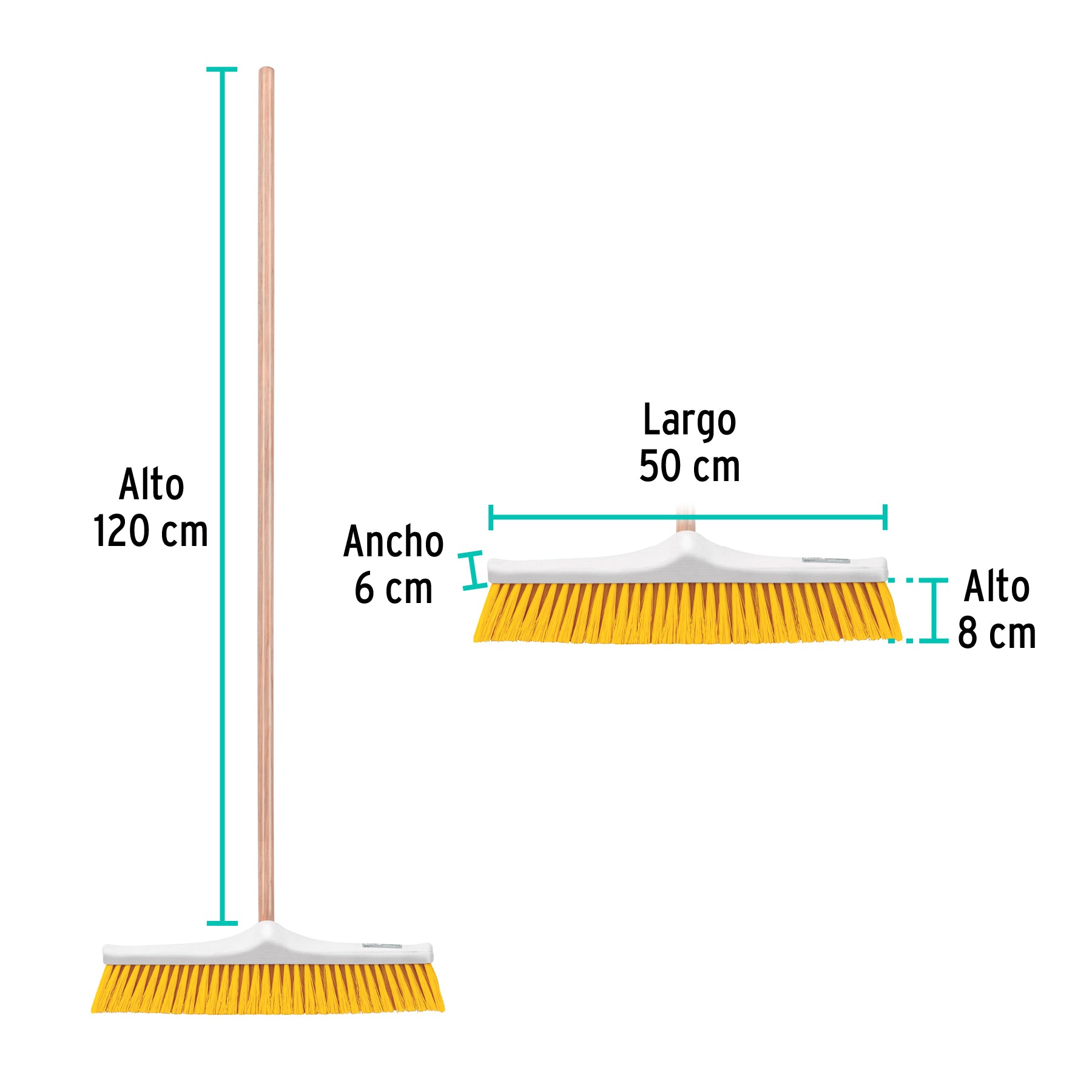 Cepillo de plástico, cerda suave, 50 cm