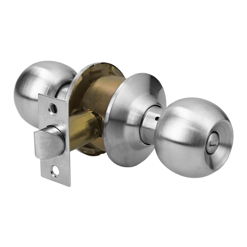 Cerradura pomo, cromo mate, esfera, baño