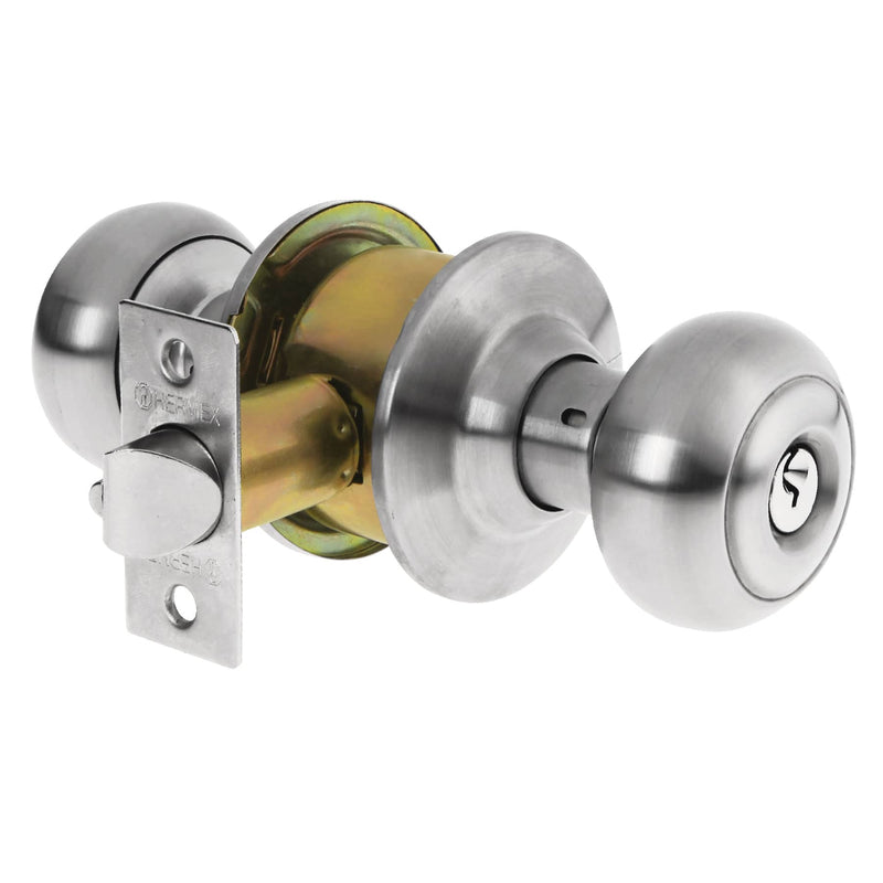 Cerradura pomo, cromo mate, oval, entrada