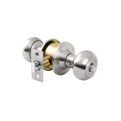 Cerradura pomo, cromo mate, oval, recamara