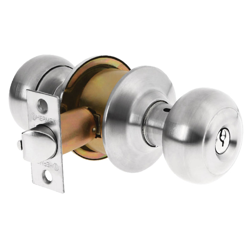 Cerradura pomo, cromo mate, oval, recamara
