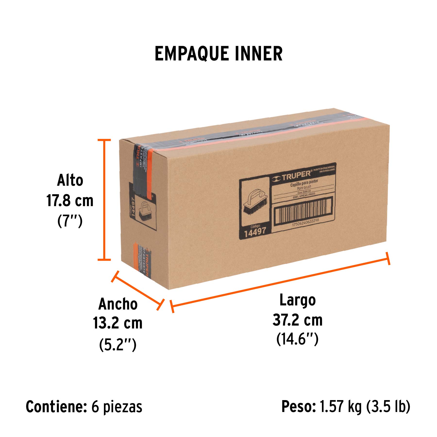 Cepillo para pintor, semi-rígido, cerda ixtle y sintética