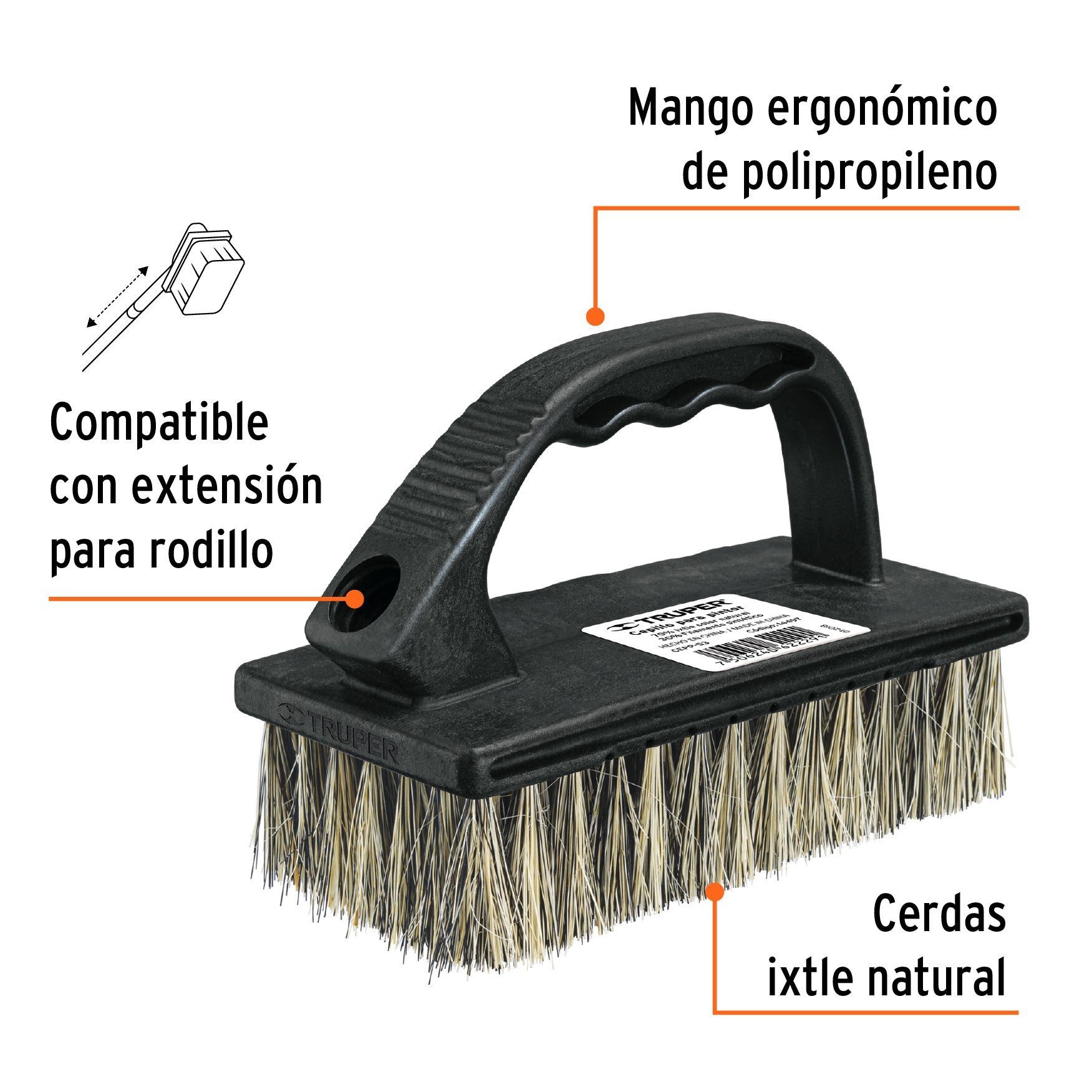 Cepillo para pintor, semi-rígido, cerda ixtle y sintética