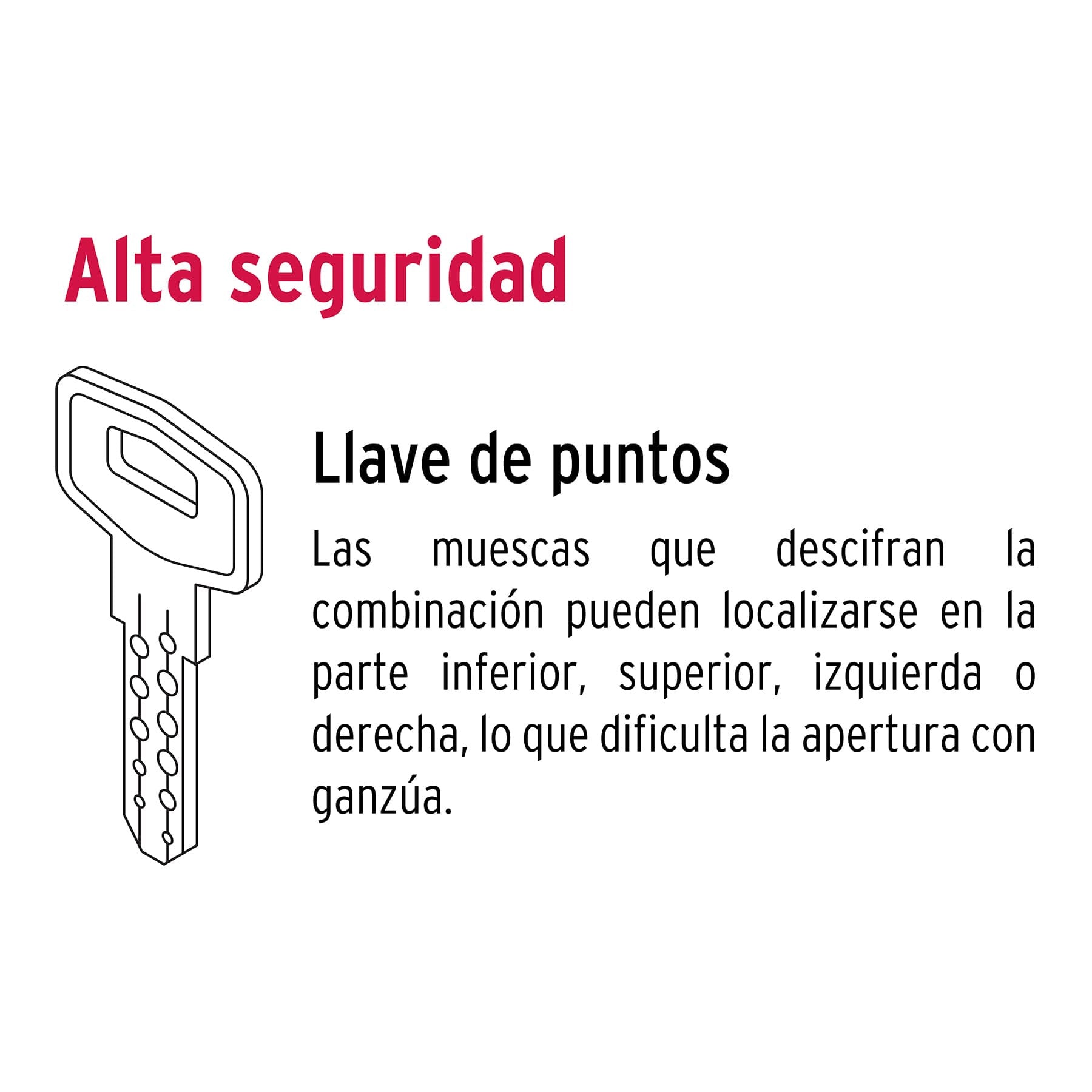 Cerrojo llave-mariposa negro, llave de puntos, Hermex