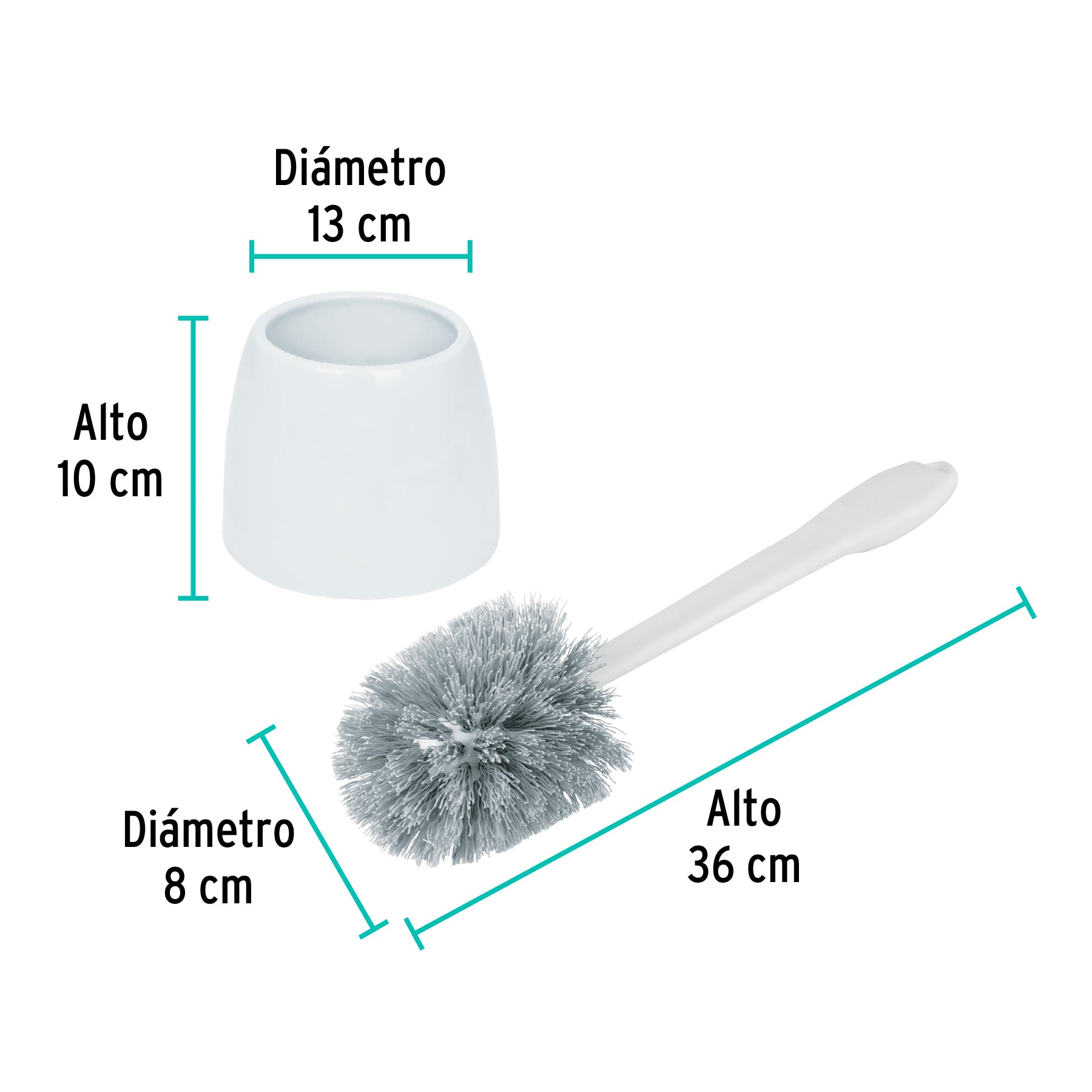 Cepillo sanitario de plástico con recipiente