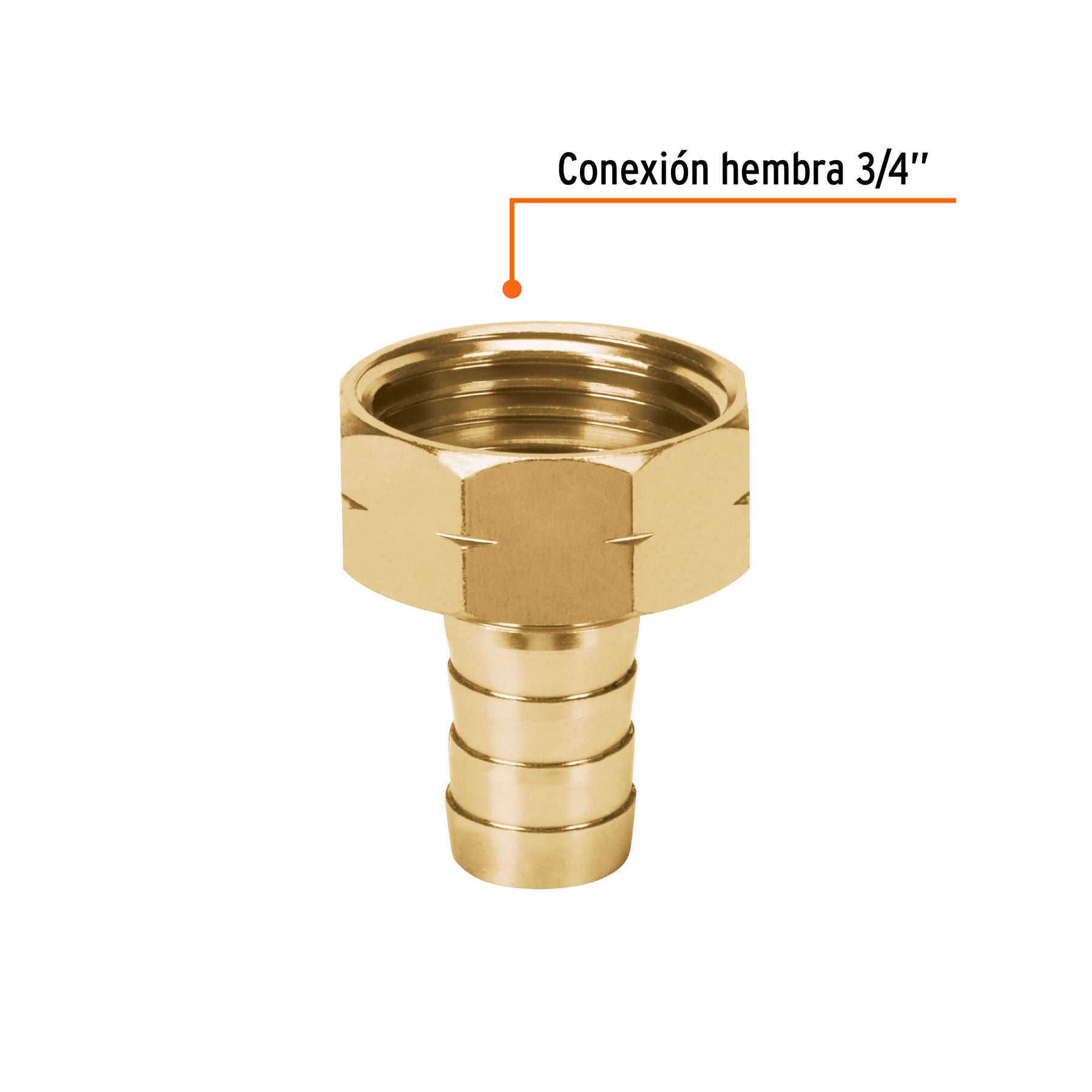 Conector sencillo de aluminio 1/2', hembra