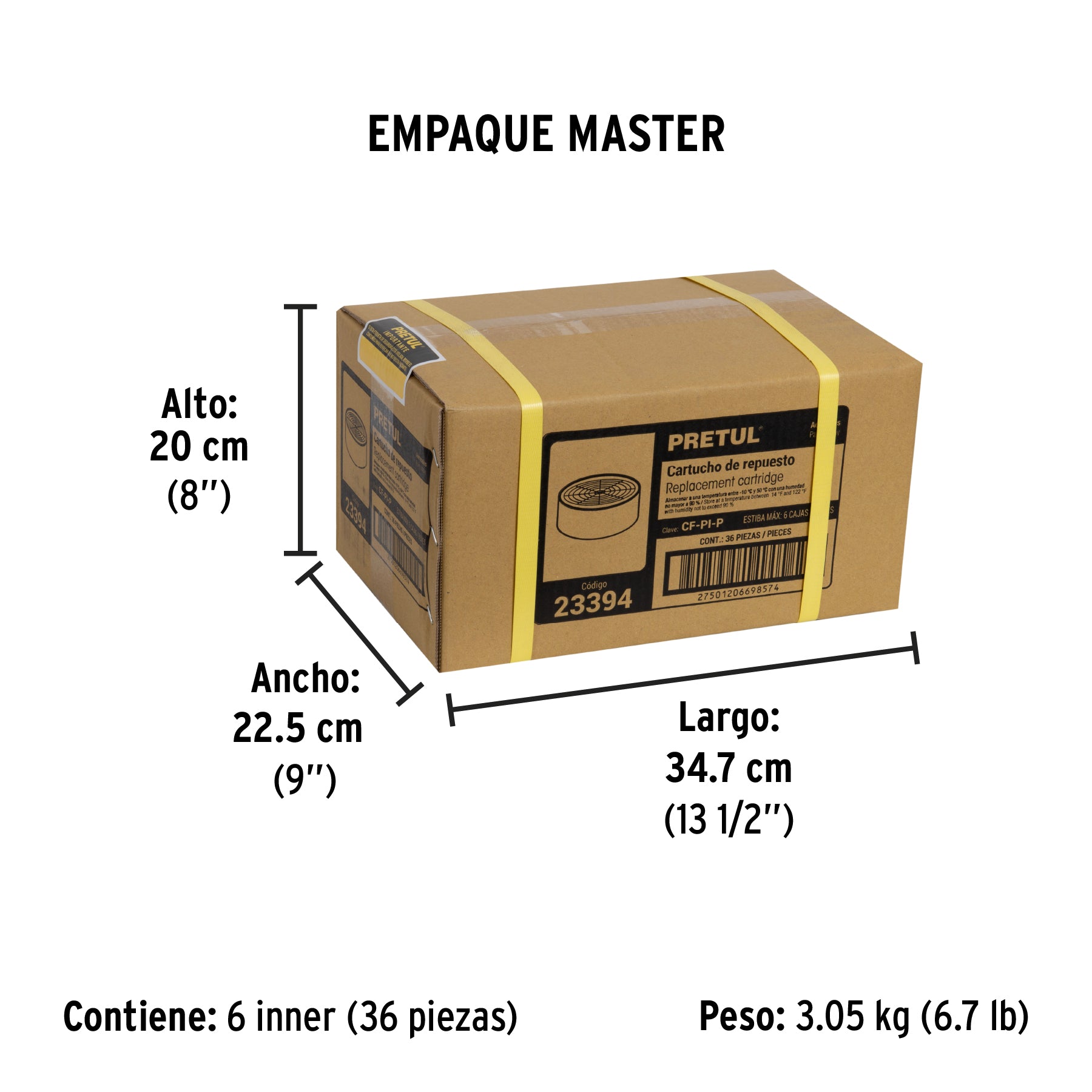 Cartucho para respirador de pintura en spray, Pretul
