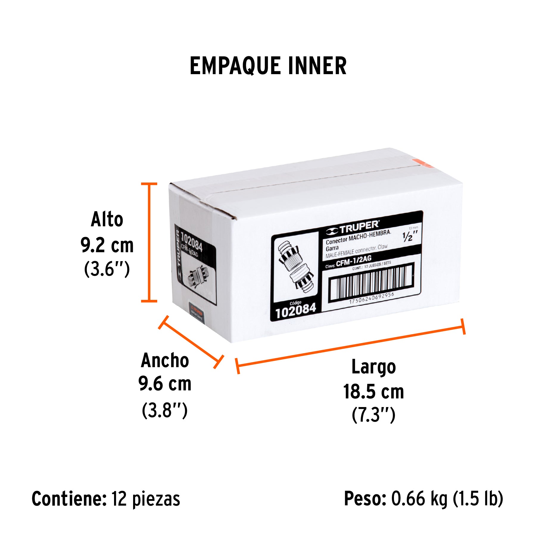 Juego de conectores 1/2' macho/hembra tipo garra de aluminio