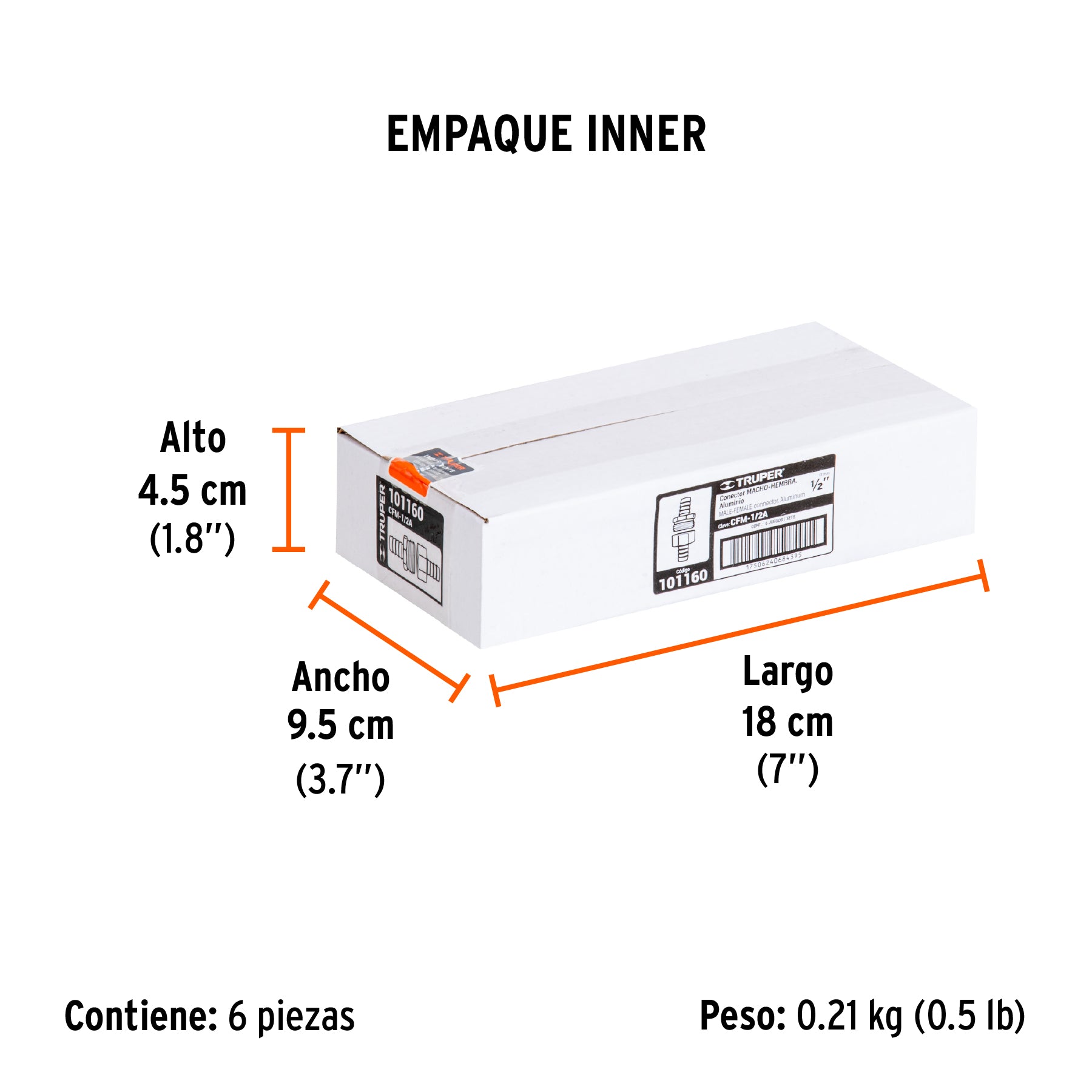 Juego de conectores de aluminio 1/2', macho y hembra