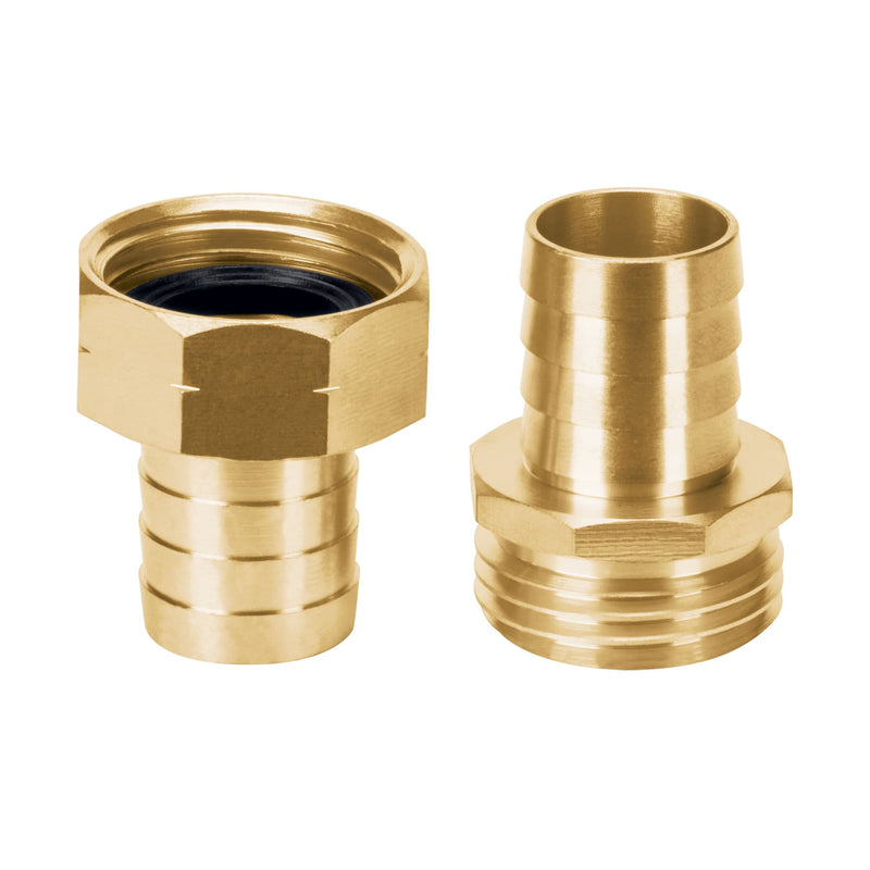 Conectores macho y hembra 3/4", de latón
