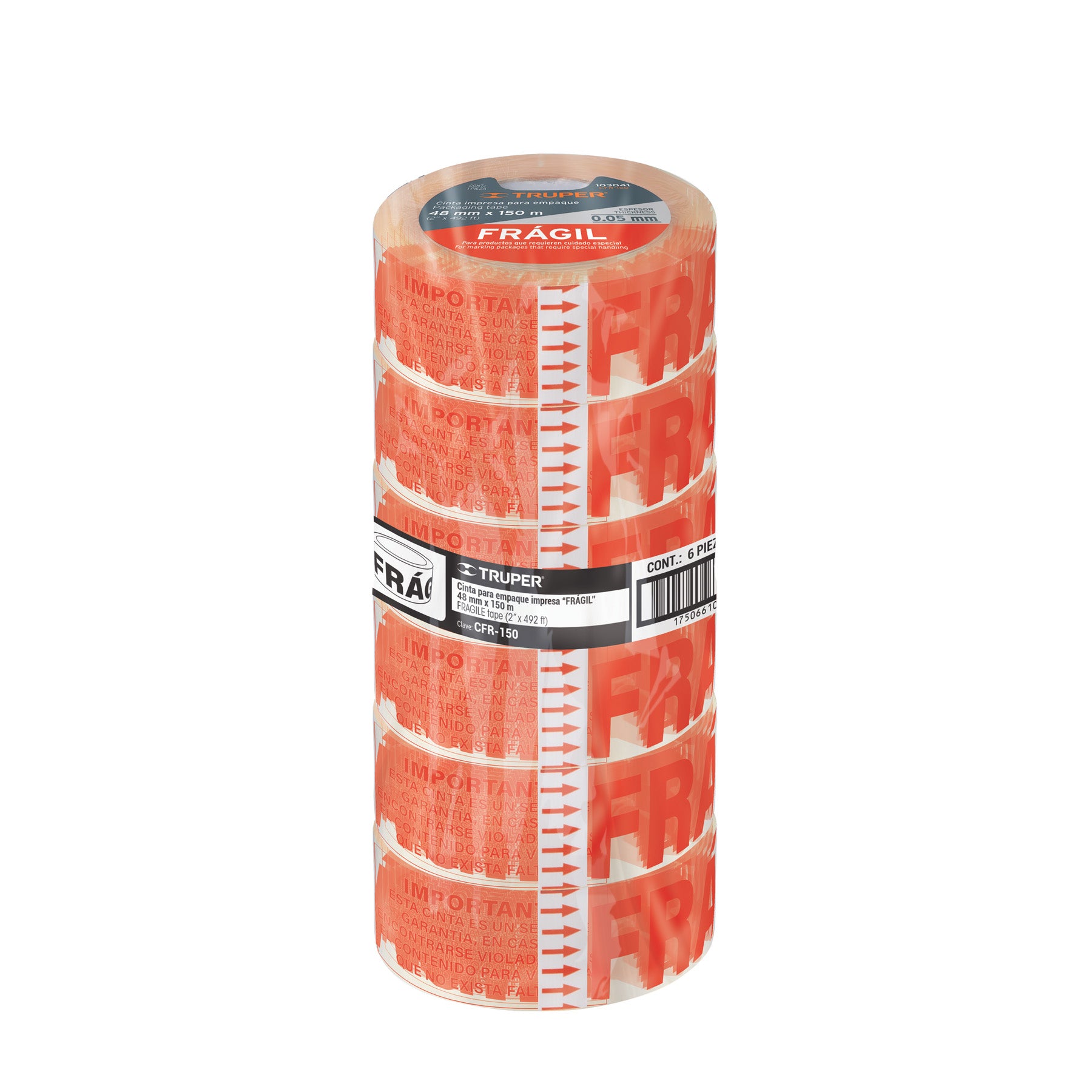 Cinta de empaque 48 mm x 150 m 'Frágil', Truper