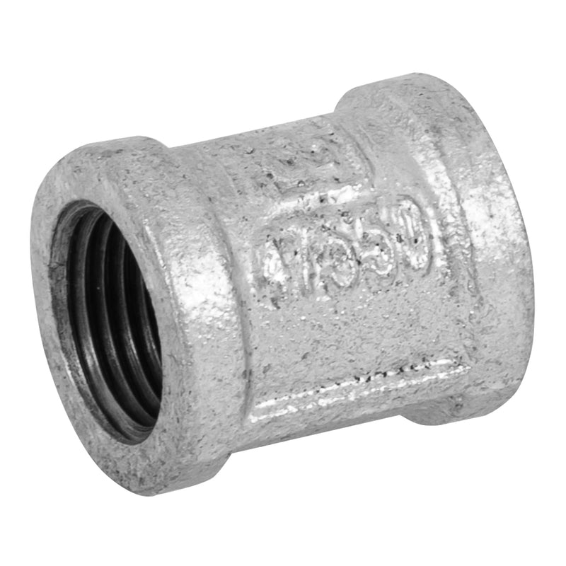 Cople reforzado, acero galvanizado, 1/2"