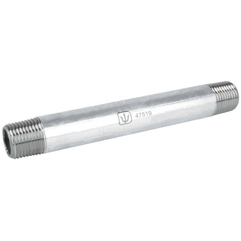 Niple, acero galvanizado, 1/2" x 6", cédula 40