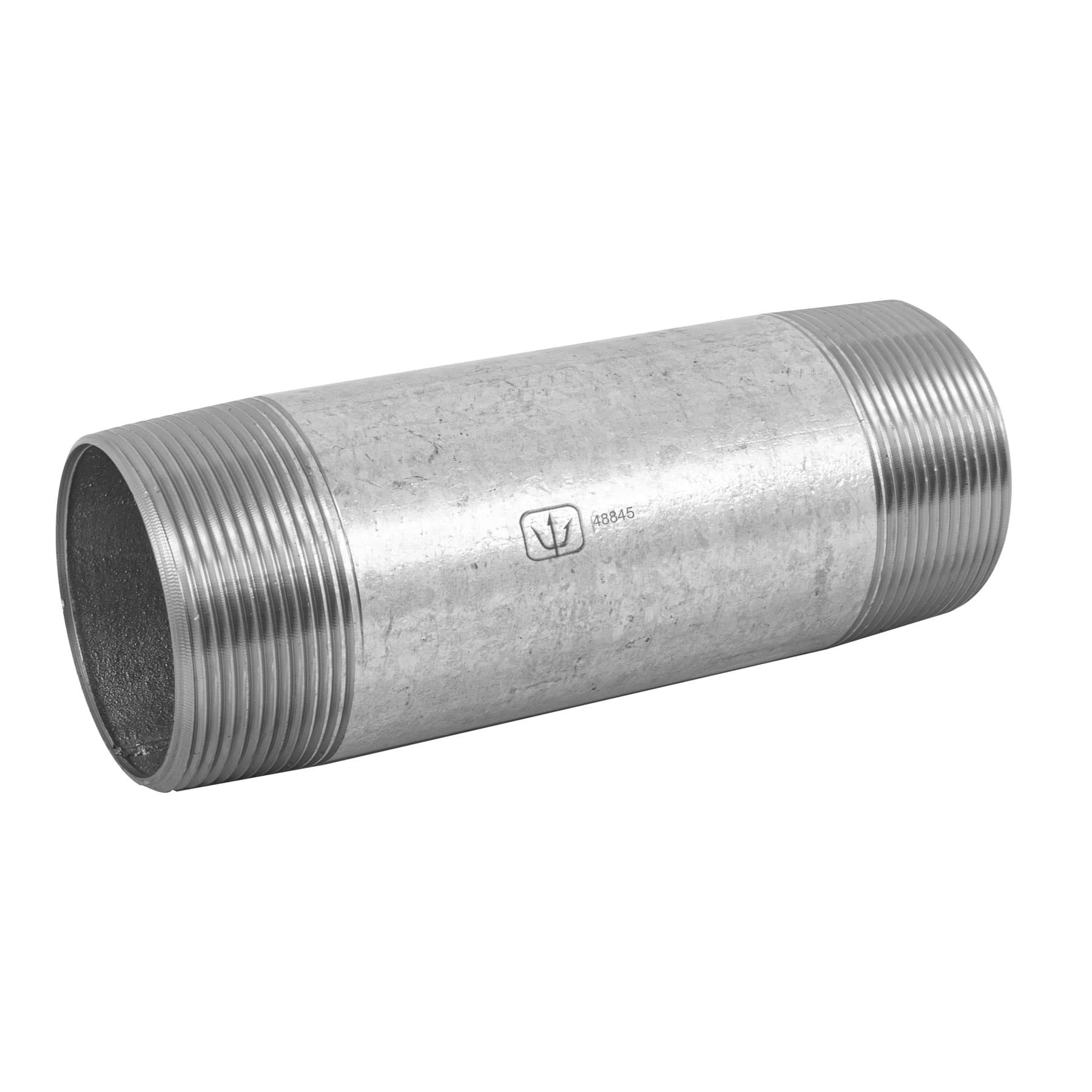 Niple, acero galvanizado, 2 x 8", cedula 40