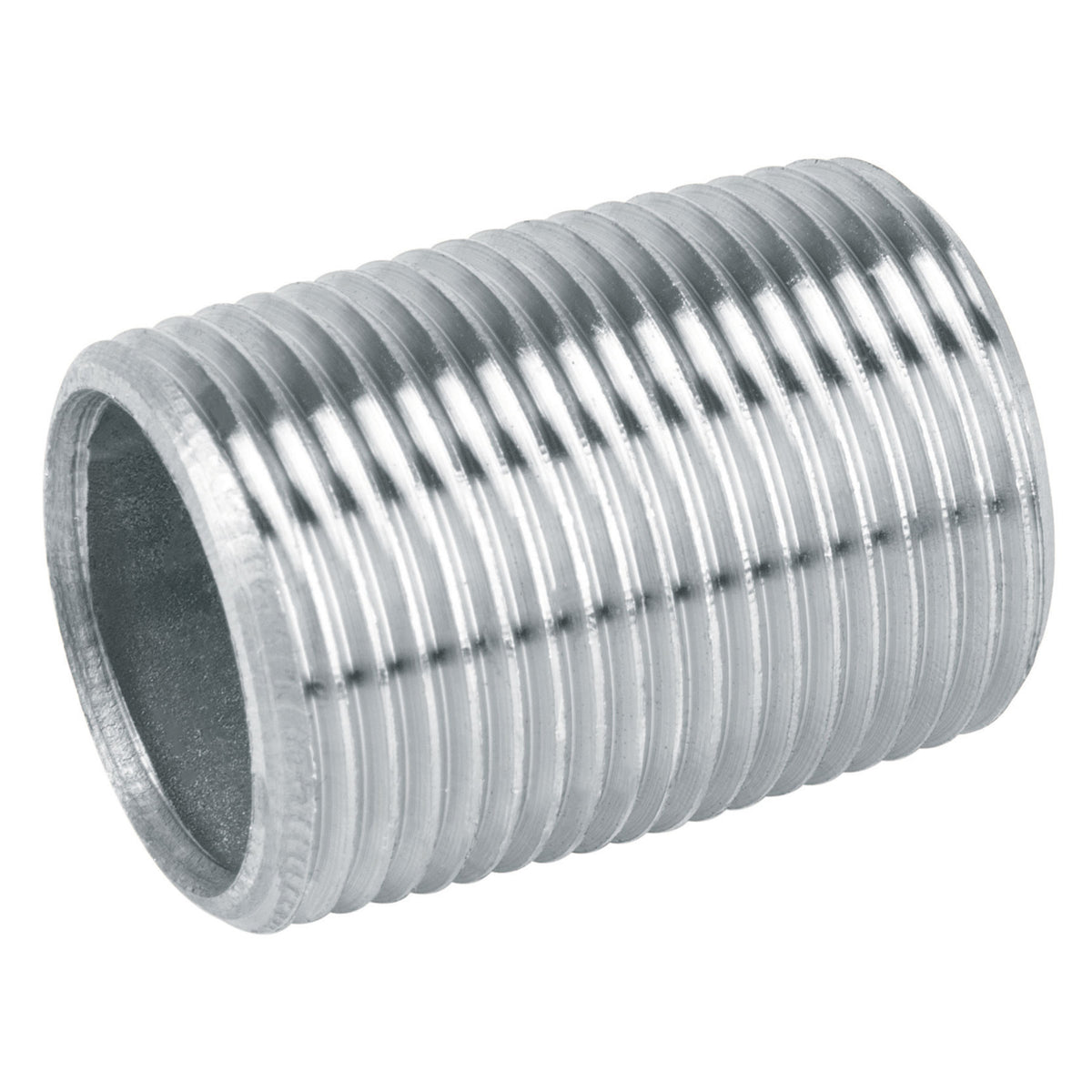 Niple, acero galvanizado, cuerda corrida, 3/4" cédula 40