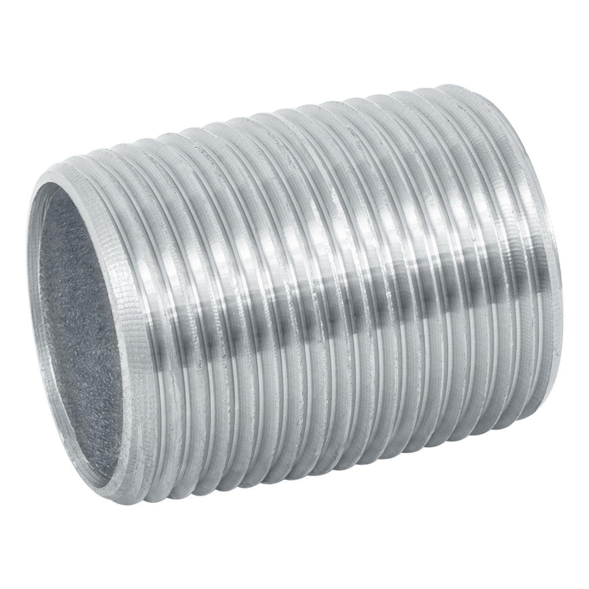 Niple, acero galvanizado, cuerda corrida, 1" cédula 40