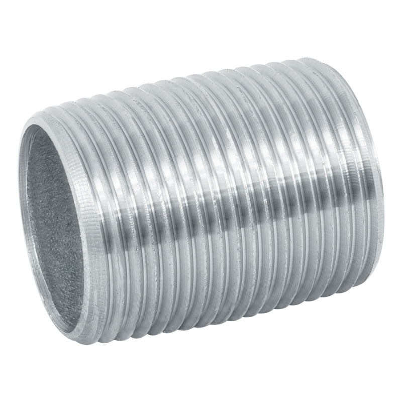 Niple, acero galvanizado, cuerda corrida, 1" cédula 40