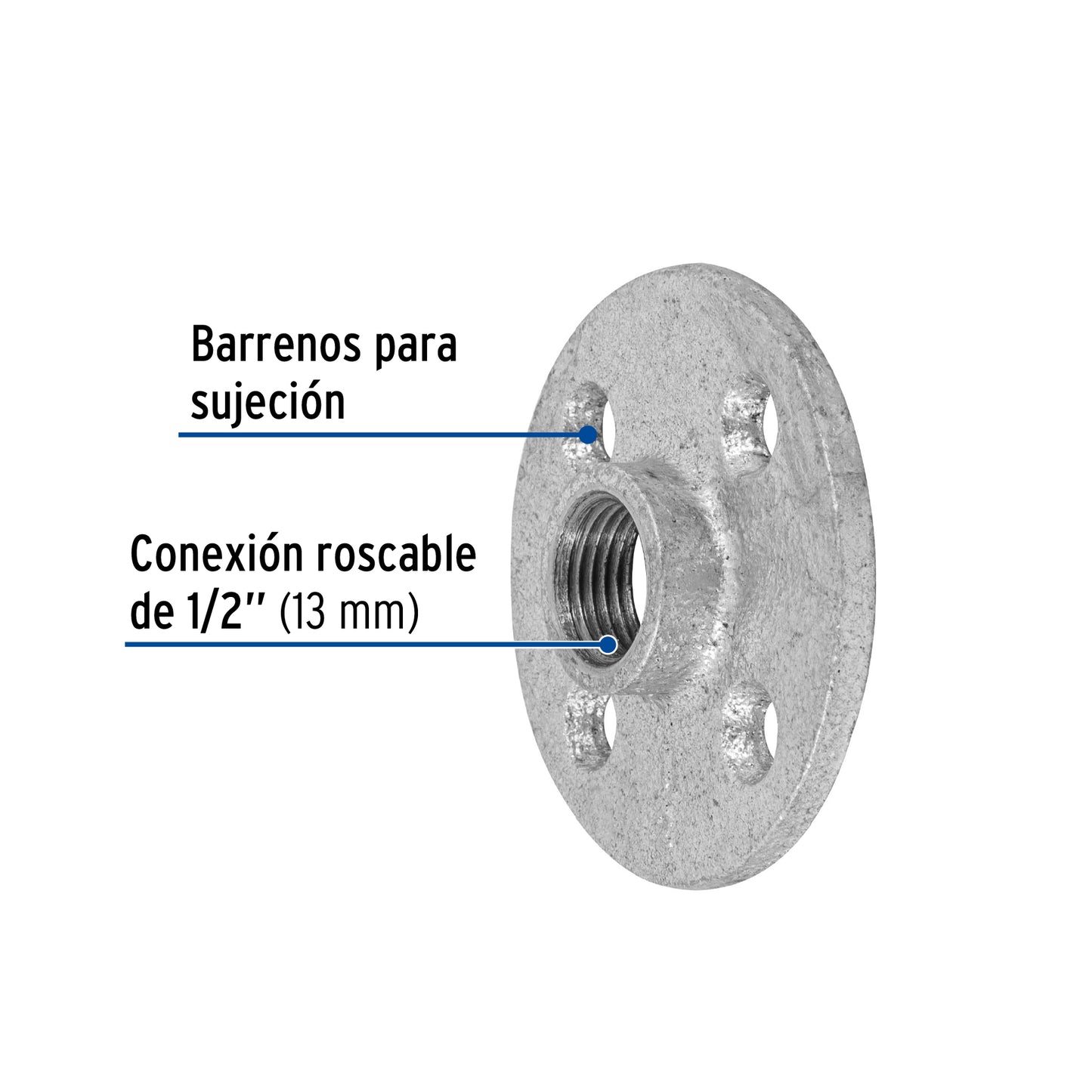 Brida, acero galvanizado, 1/2" ,Foset