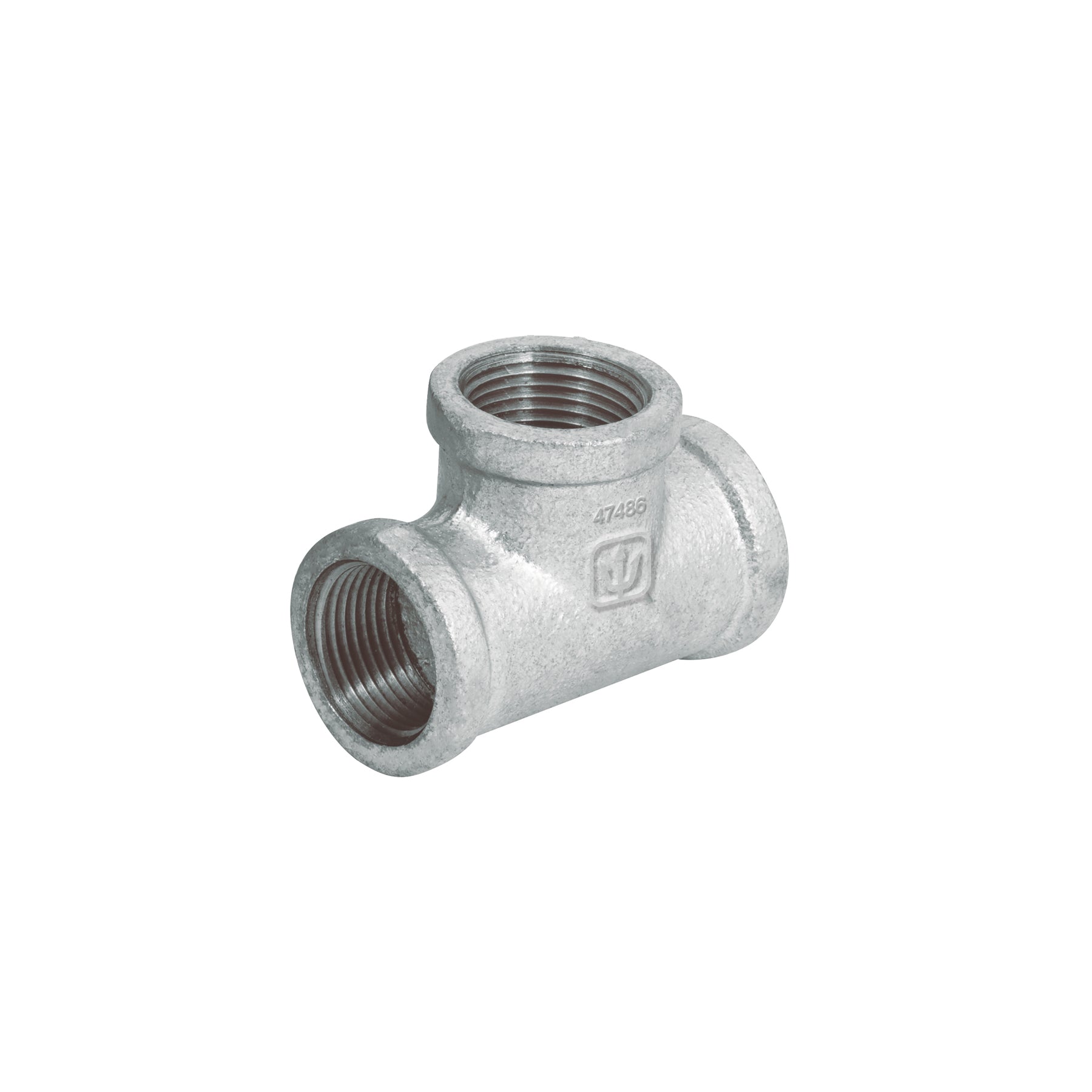 Tee sencilla, acero galvanizado, 3/4"
