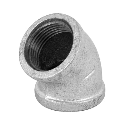 Codo 45°, acero galvanizado, 1"