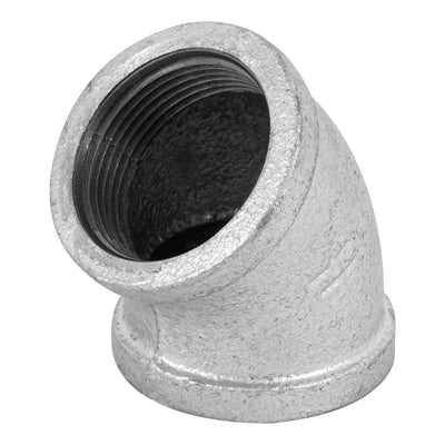 Codo 45°, acero galvanizado, 1-1/4"