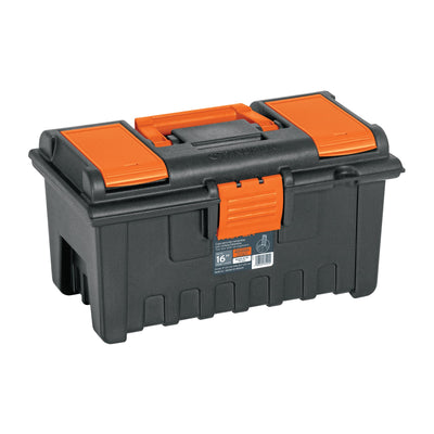 Caja plástica 16" con compartimentos, naranja