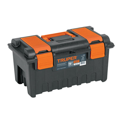 Caja plástica 19" con compartimentos, naranja