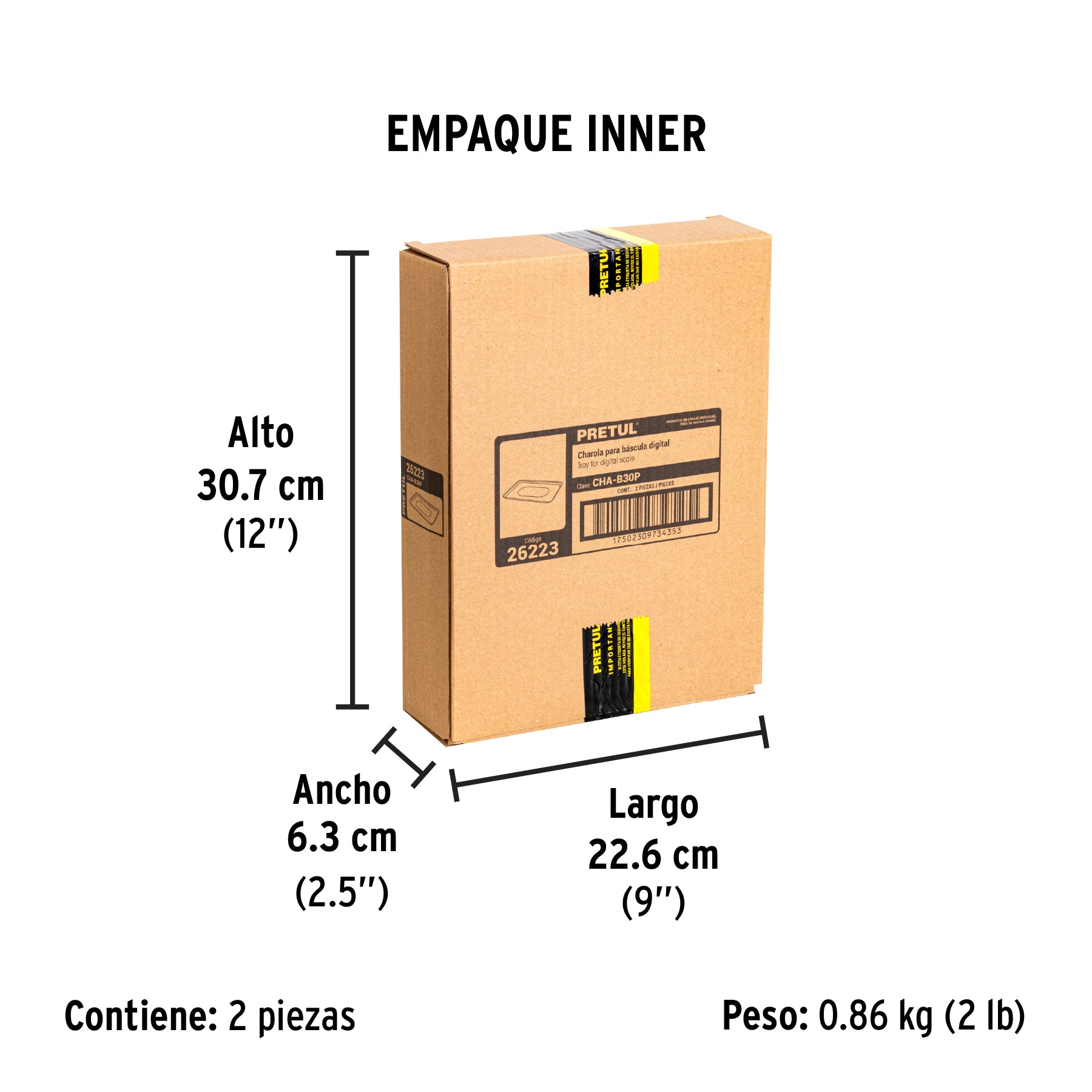 Charola de acero inoxidable para BASE-30P, Pretul