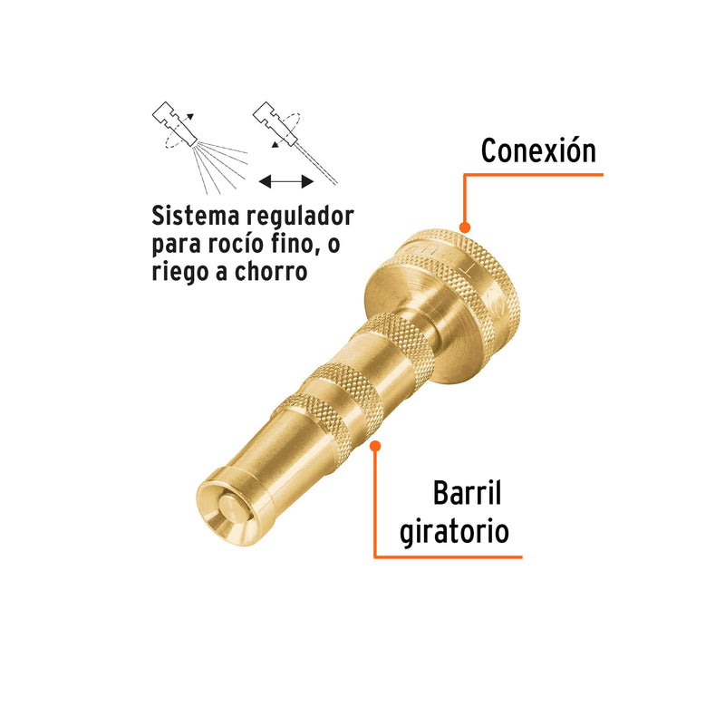 Chiflón 3-1/2" de latón maquinado