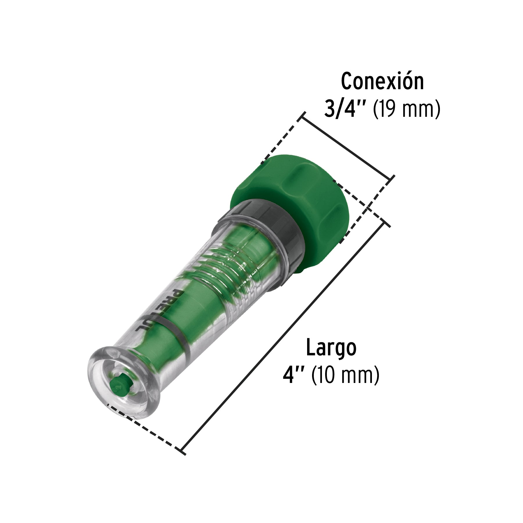 Chiflon de plastico para manguera 4", Pretul a granel