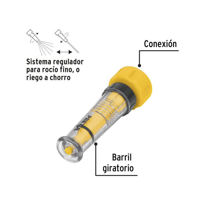 Chiflon de plastico para manguera 4", pretul