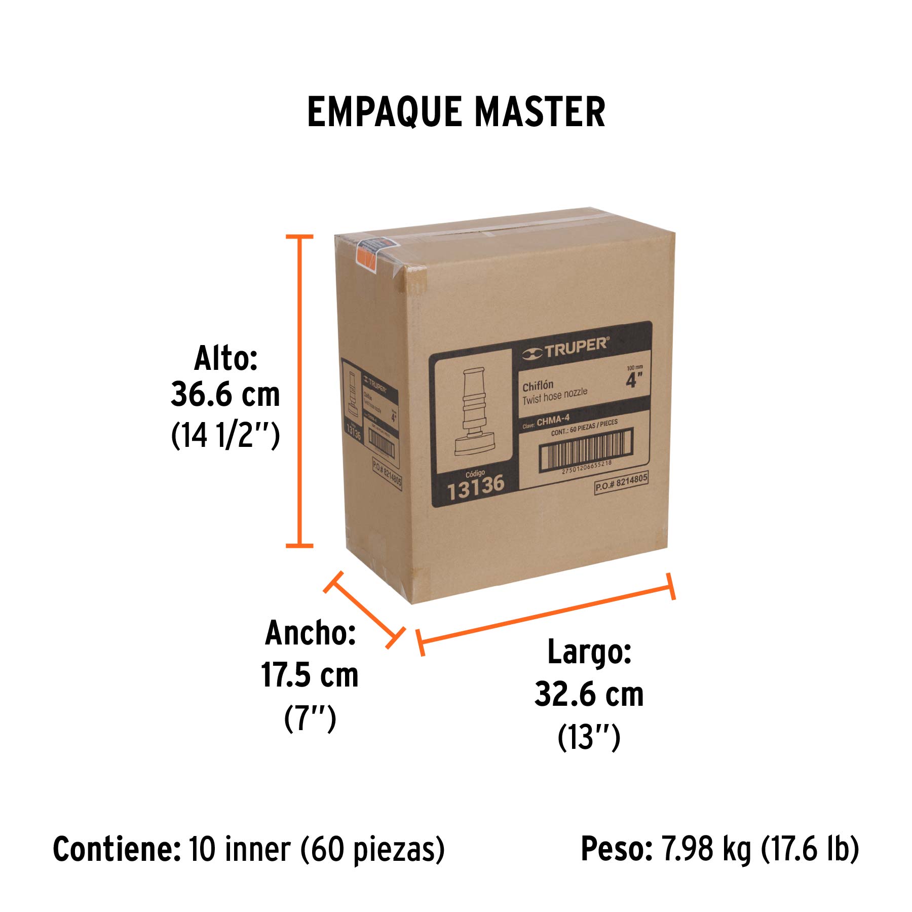 Chiflón 4" de latón